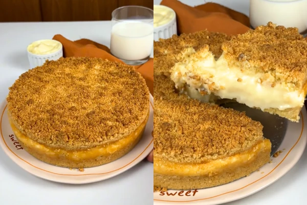 Receita de Cuca de Leite Condensado